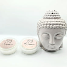 Load image into Gallery viewer, Light Grey Traditional Buddha Head Oil Burner + 2 Complimentary Wax Melts - VR Home by Yinka