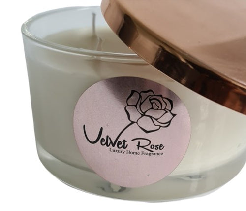 Black Orchid Luxury 3 Wick Scented Candle - Velvet Rose Home