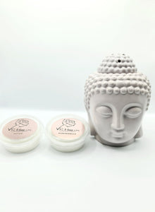 Light Grey Traditional Buddha Head Oil Burner + 2 Complimentary Wax Melts - VR Home by Yinka