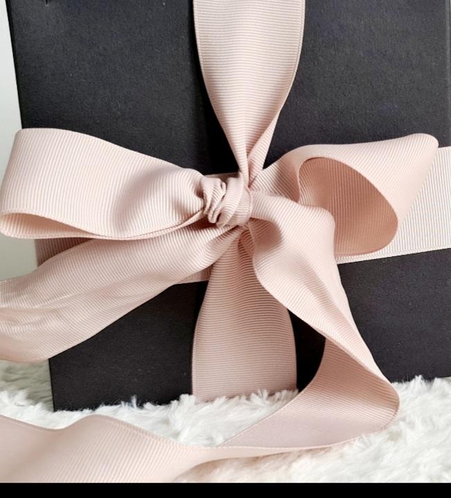 Luxury Magnetic Gift Box - with Black Luxe Wrapping Paper with Rose Gold Ribbon - Velvet Rose Home