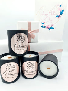 Mother's Day Crackling Wick 9cl Votive Gift Set - Matte Black - VR Home by Yinka
