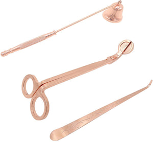 Rose Gold 3 Piece Candle Care Kit - Velvet Rose Home