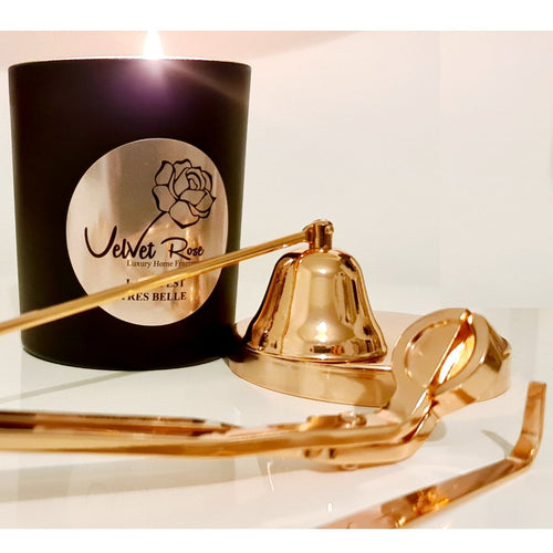 Rose Gold 3 Piece Candle Care Kit - Velvet Rose Home