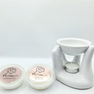 White Black Caring Hand Oil Burner + 2 Complimentary Wax Melts - VR Home by Yinka